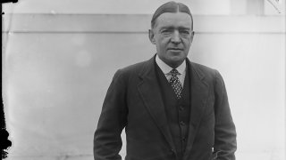 FILE – Sir Ernest Shackleton, a noted explorer and writer, is shown as he arrived in New York on the Aquitania, on a hurried business trip to Canada, Jan. 30, 1921.