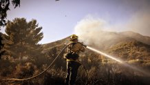 A large brush fire broke out today in Gorman, in northern Los Angeles County