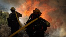 A large brush fire broke out today in Gorman, in northern Los Angeles County