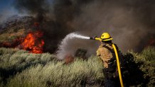 A large brush fire broke out today in Gorman, in northern Los Angeles County