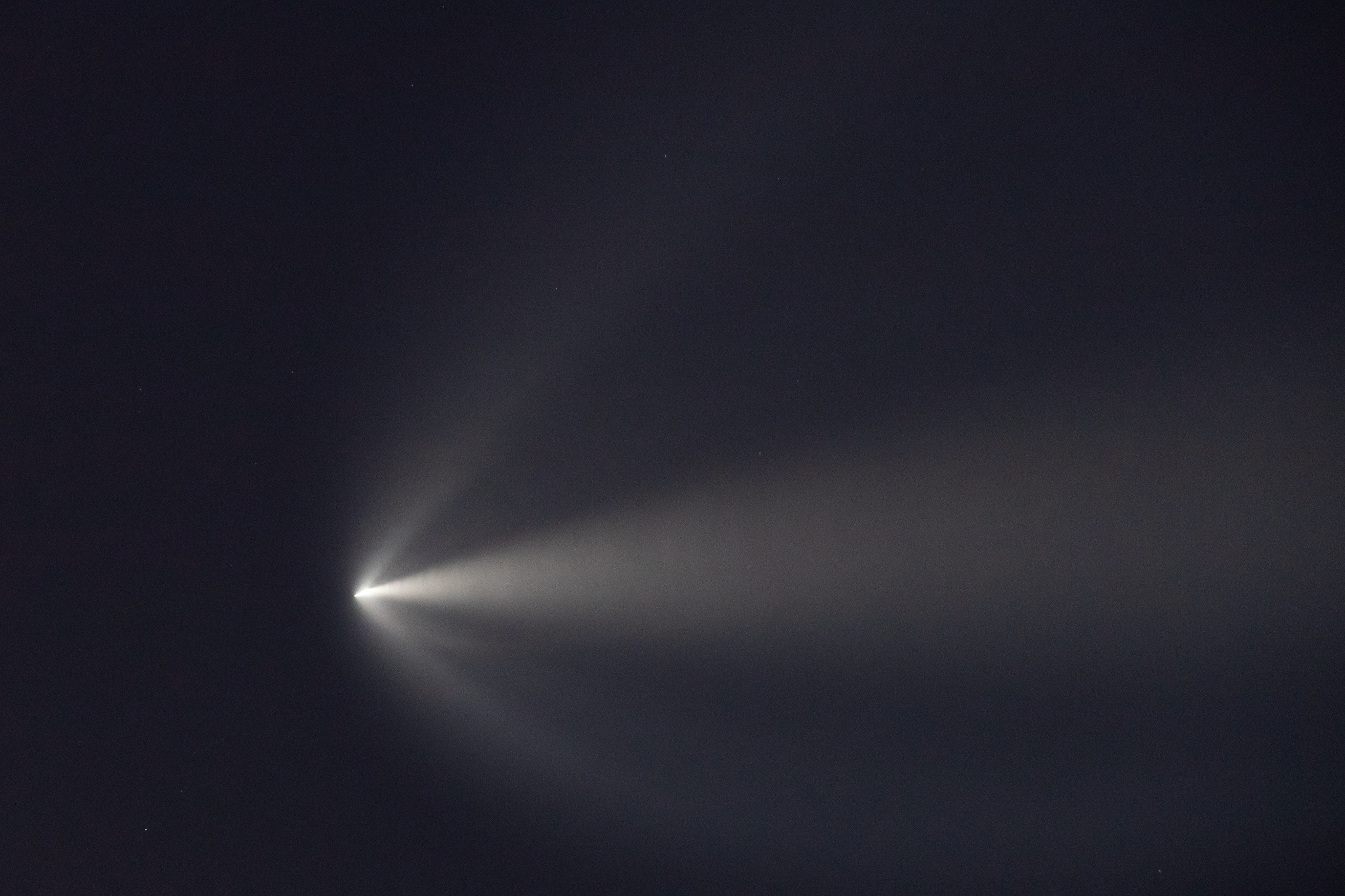 Kim DeCew captured the SpaceX rocket streaking across San Diego. 