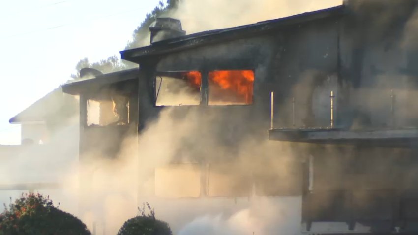 A fire broke out at a house in Spring Valley on June 13, 2024.