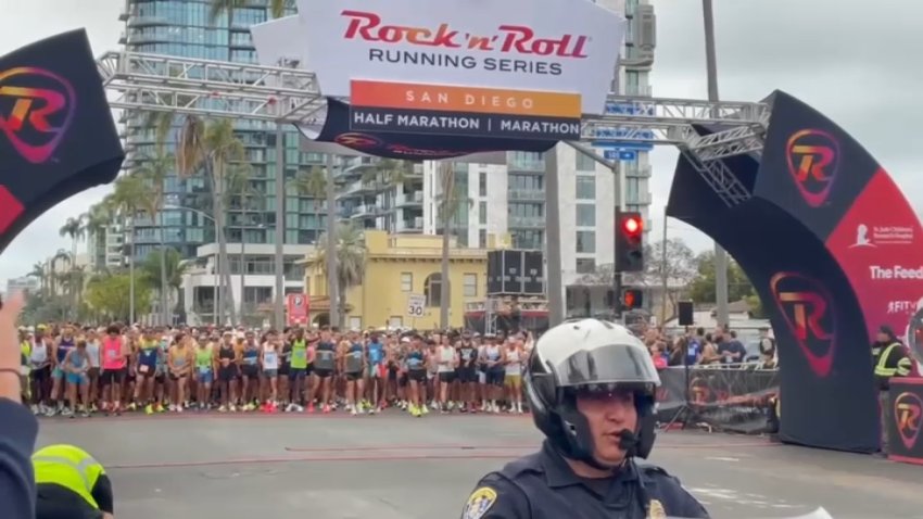 Thousands of runners took off from Balboa Park on June 2, 2024 for day two of the annual Rock 'n' Roll Marathon. (NBC 7 San Diego)