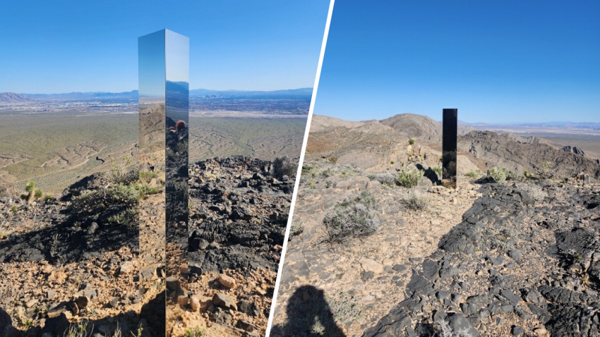 The Las Vegas Police Department posted photos on Facebook showing a mysterious monolith that appeared on a hiking trail.