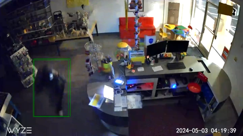 Surveillance video from the Bricks and Minifigs location in Whittier captured the early morning burglary from May 3.