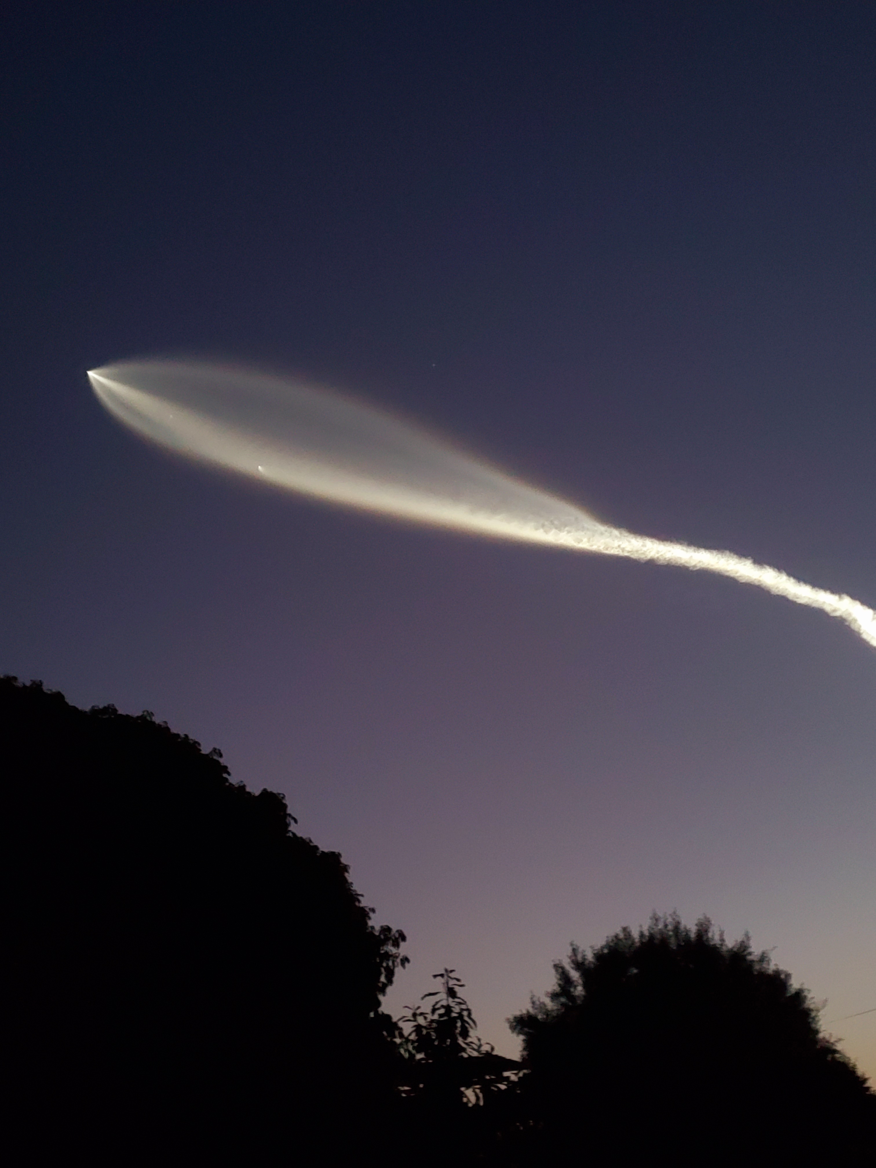 The rocket's trail was more vividTuesday night due to weather conditions.