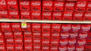 Coca-Cola beverages are offered for sale in Chicago on April 30, 2024.