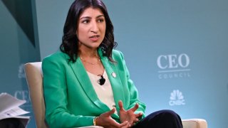 Lina Khan, chair of the Federal Trade Commission, speaks during the 2024 CNBC CEO Council Summit in Washington, D.C., on June 4, 2024.