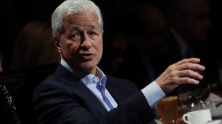 Jamie Dimon, Chairman and Chief Executive officer (CEO) of JPMorgan Chase & Co. (JPM) speaks to the Economic Club of New York in Manhattan in New York City, U.S., April 23, 2024. 