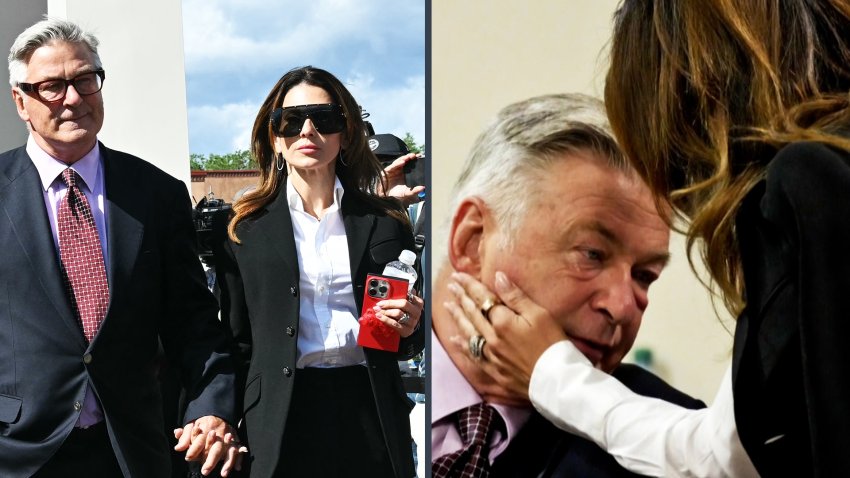 Alec Baldwin supported by Hilaria Baldwin in court at ‘Rust' trial