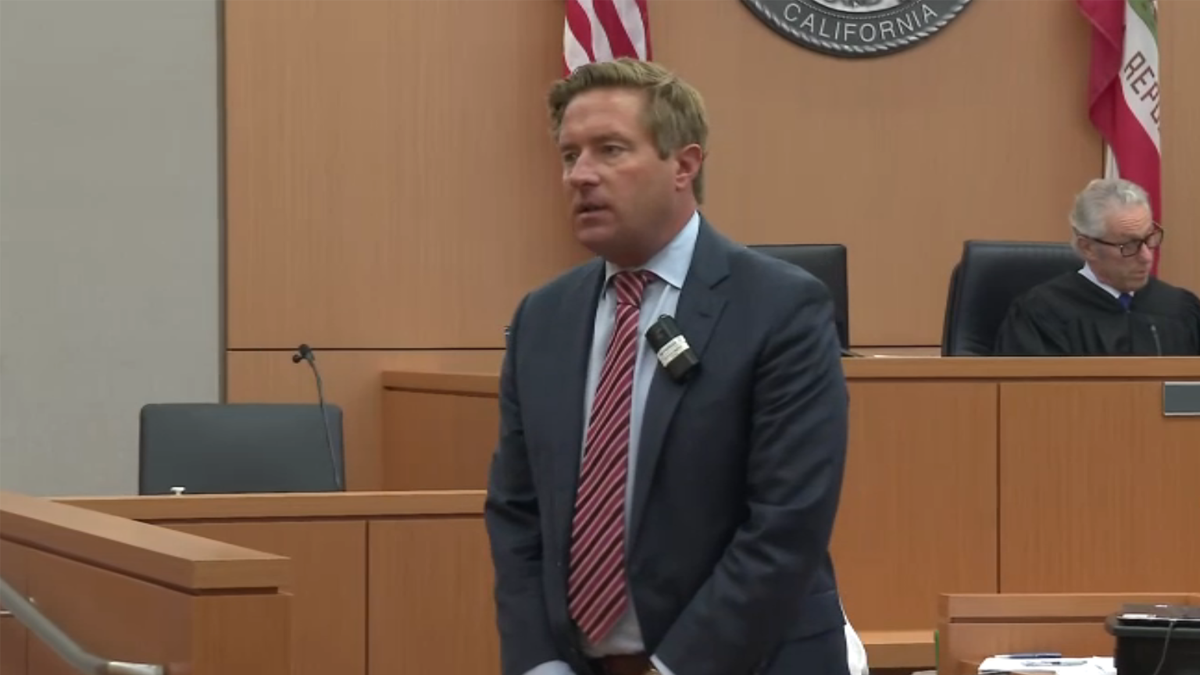 Assistant District Attorney Mark Doyle presents his case in his opening statement.