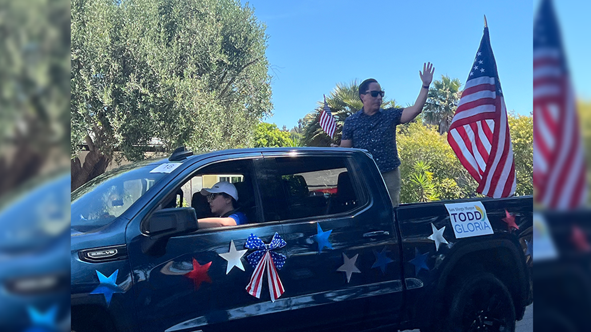 San Diego Mayor Todd Gloria at Rancho Bernardo’s Spirit of the Fourth celebration on July 4, 2024.