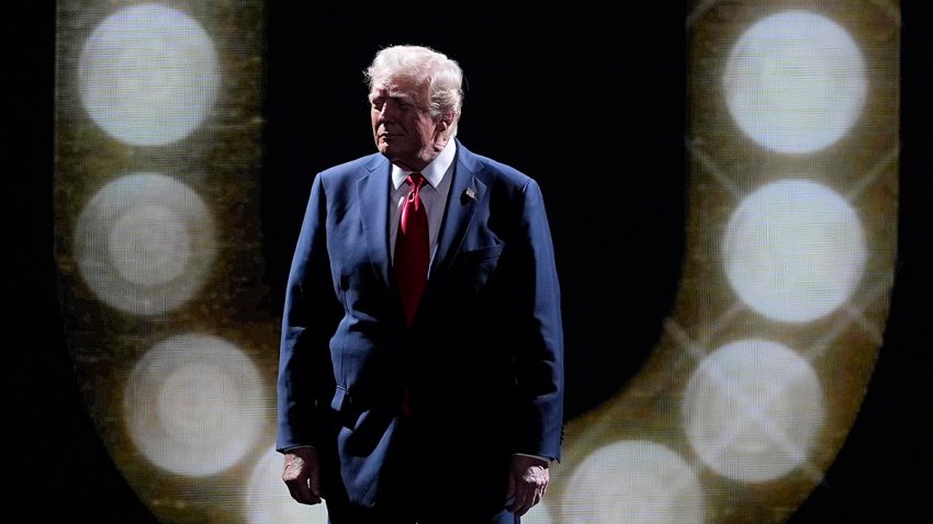 Republican presidential candidate former President Donald Trump is introduced during the final night of the Republican National Convention, Thursday, July 18, 2024, in Milwaukee.