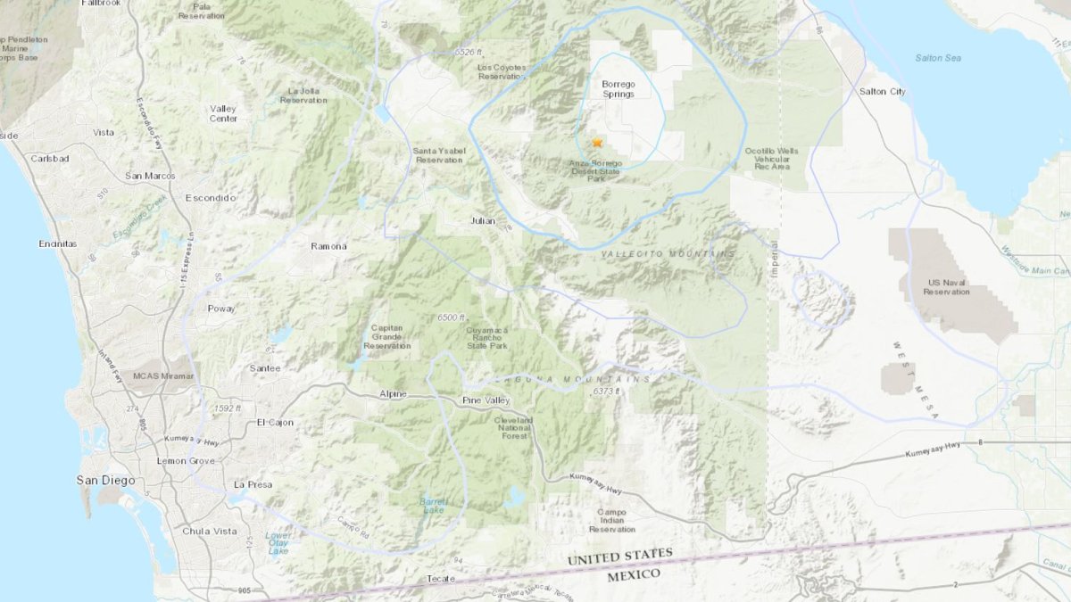 Magnitude 3.5 Earthquake Strikes Near Borrego Springs, Felt in San Diego County – NBC 7 San Diego