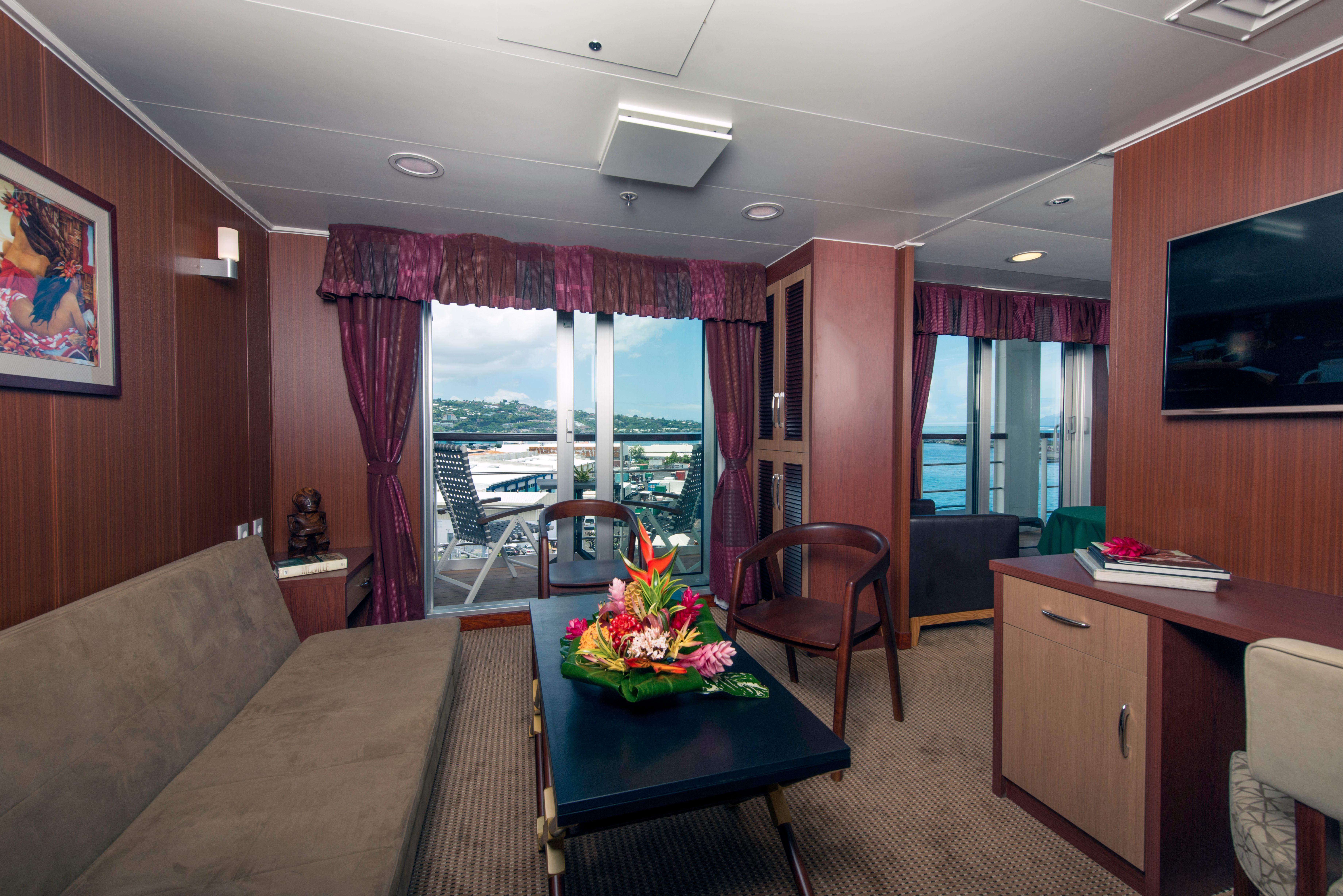 Pictures show Aranui 5, a ship housing surfers for 2024 Olympics NBC