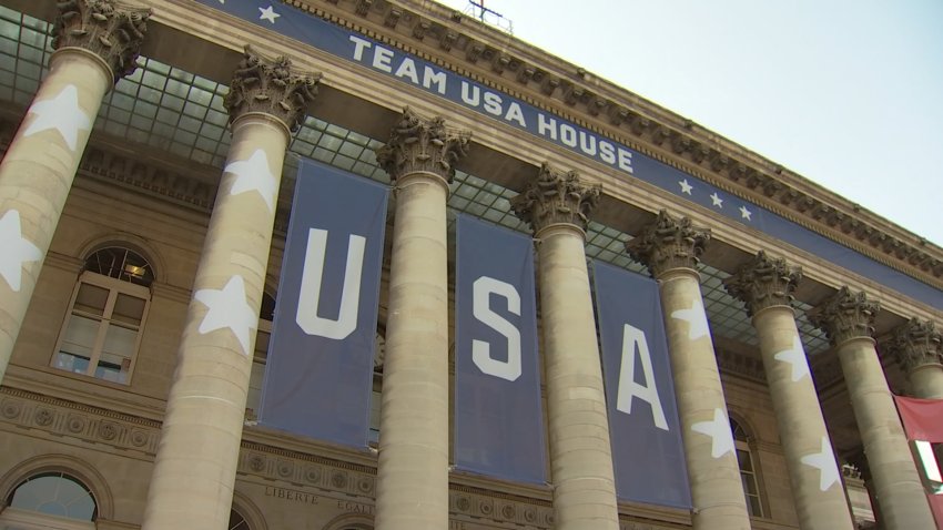 Exterior of Team USA House at the Palais Brongniart in central Paris