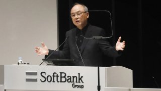 Masayoshi Son, CEO of SoftBank, speaks during the company’s annual general meeting in Tokyo on June 20, 2024.