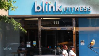 A Blink Fitness gym is seen on Flatbush Avenue on August 12, 2024 in the Flatbush neighborhood of the Brooklyn borough in New York City. 