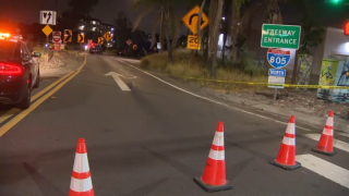 A closed off-ramp from I-805 to University Heights after a man was found with a gunshot wound on Aug. 8, 2024.