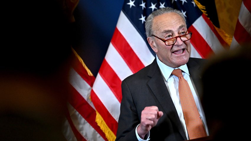 Senate Majority Leader Chuck Schumer, a Democrat from New York, during a news conference in Washington, DC, US, on Tuesday, July 23, 2024.