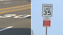 On Coast Highway 101 in Encinitas, 30 miles per hour is painted on the street, but the sign on the bike path next to it says 35 miles per hour.