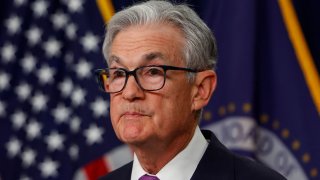 U.S. Federal Reserve Chairman Jerome Powell holds a press conference after the release of the Fed policy decision to leave interest rates unchanged, at the Federal Reserve in Washington, U.S, September 20, 2023. REUTERS/Evelyn Hockstein