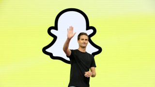 Evan Spiegel, CEO of Snap Inc., speaks onstage during the Snap Partner Summit 2023 at Barker Hangar on April 19, 2023 in Santa Monica, California. 