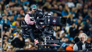 A view of a ESPN cameraman during the game between the Jacksonville Jaguars and the Cincinnati Bengals on December 4, 2023 at EverBank Stadium in Jacksonville, Fl. 