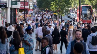 Crowds of shoppers and visitors out on Oxford Street on 28th August 2024 in London, United Kingdom. 