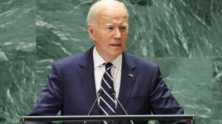 U.S. President Joe Biden speaks during the United Nations General Assembly (UNGA) at the United Nations headquarters on September 24, 2024 in New York City. 