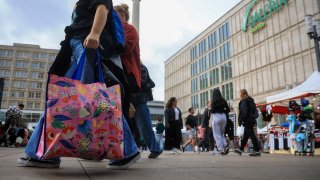 Shoppers at the Alexanderplatz in Berlin, Germany, on Wednesday, Sept. 25, 2024.