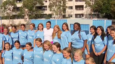 Alex Morgan helps open new Mission Valley YMCA mini soccer pitch