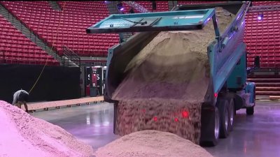 300 tons of sand transform Viejas Arena for beach volleyball tournament