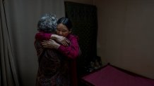 Yooree Kim, right, who was 11 when she was adopted from South Korea to a couple in France, hugs her biological mother, who had come to visit her in Seoul, South Korea, Friday, May 24, 2024. 