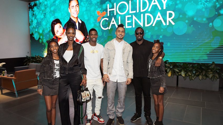 Sean "Diddy" Combs, Kim Porter and their kids