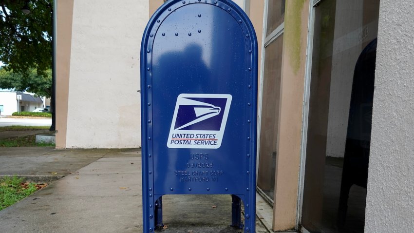 A United States Postal Service mail box is seen on Sept. 12, 2024 in Miami, Florida.