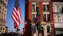 A U.S. flag is displayed on September 16, 2024 in Springfield, Ohio. 