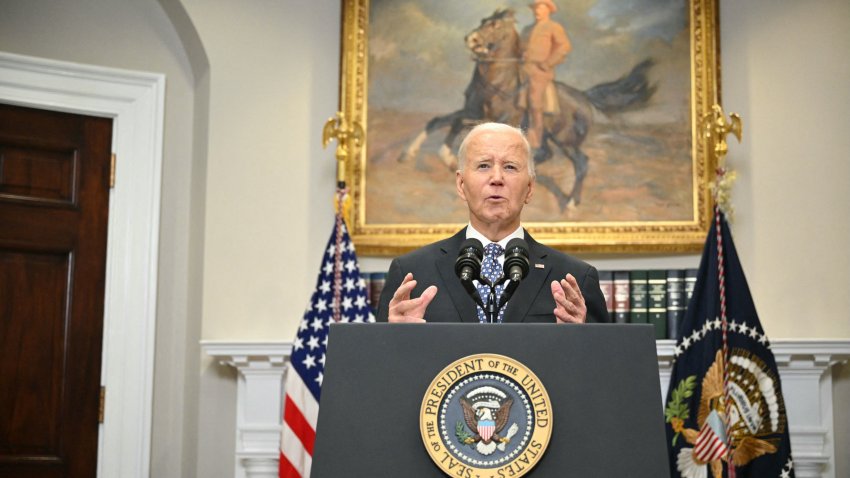 President Joe Biden speaks on Hurricane Helene response in the Roosevelt Room of the White House in Washington, DC, on September 30, 2024.