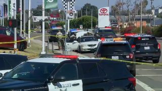 Many law-enforcement vehicles were on scene hours after the incident.