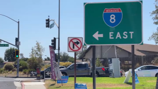 Generic photo of an eastbound I-8 sign, undated.