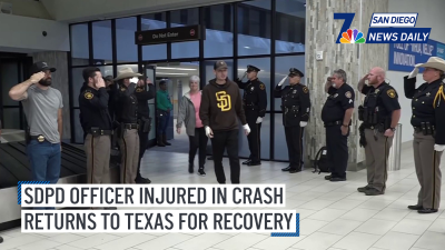 SDPD officer injured in Clairemont crash returns to Texas for recovery | San Diego News Daily