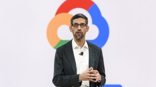 Sundar Pichai, chief executive officer at Google LLC, speaks during the Google Cloud Next ’19 event in San Francisco, California, U.S., on Tuesday, April 9, 2019.