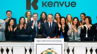 Kenvue CEO Thibaut Mongon at the New York Stock Exchange for its initial public offering, May 4, 2023.