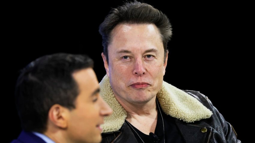 C.E.O. of Tesla, C.E.O. of SpaceX and C.T.O. of X Elon Musk speaks during the New York Times annual DealBook summit on November 29, 2023 in New York City.