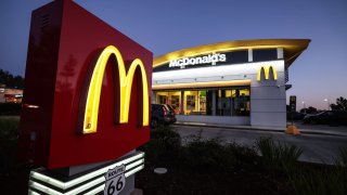 A McDonald’s located on Route 66 in Azusa, California, on April 1, 2024.