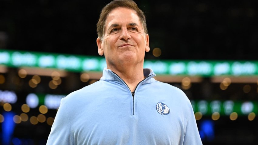 Mark Cuban walks onto the court before the Dallas Mavericks play against the Boston Celtics at the TD Garden on March 01, 2024 in Boston, Massachusetts.