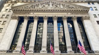 The facade of The New York Stock Exchange is seen in the Financial District in New York City on Nov. 18, 2023.