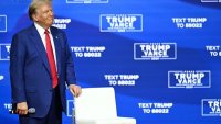 Former US President and Republican presidential candidate Donald Trump listens during a town hall at the Greater Philadelphia Expo Center and Fairgrounds in Oaks, Pennsylvania, on October 14, 2024. 