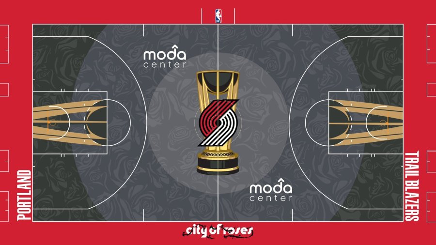 Blazers NBA Cup court