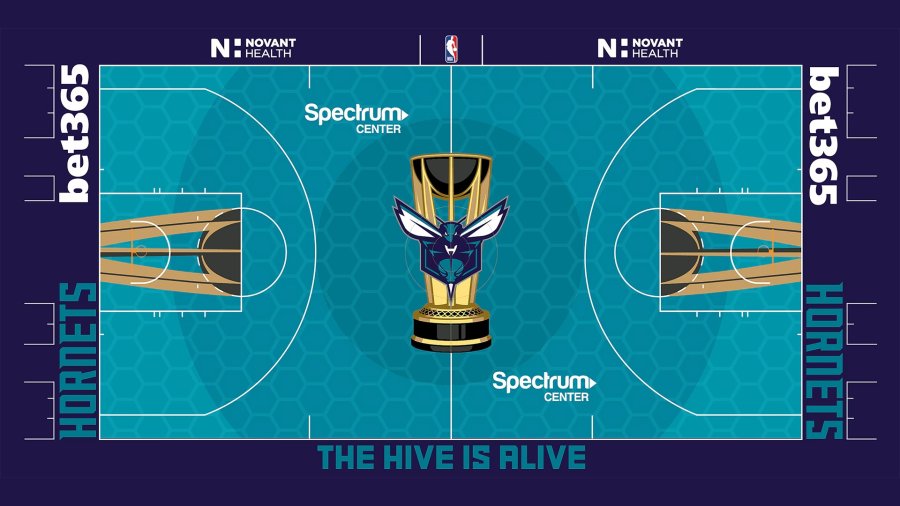 Hornets NBA Cup court